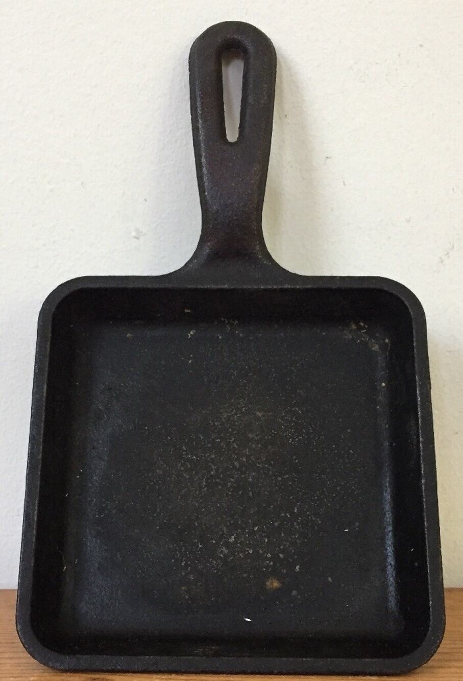 Vtg Lodge 5WS Cast Iron Small Square Cooking Cornbread Camping Frying Pan 5.5"